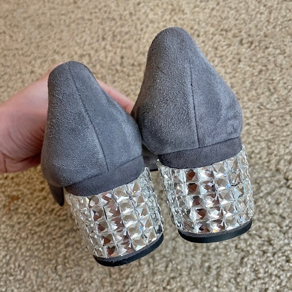 Kate Spade Danika Crystal Block Heels Gray Women’s Size 8.5 - Picture 6 of 12